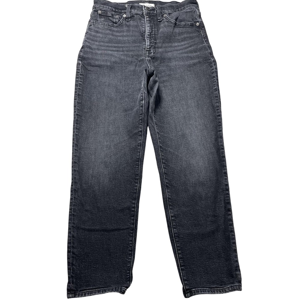 Madewell The Momjean Jeans Womens 29 Gray Charcoal Wash High Rise 30x27 Denim